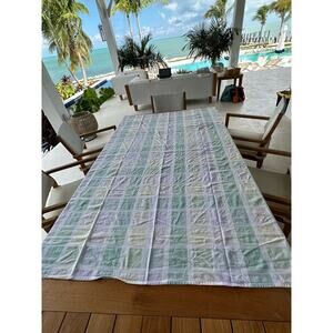 Tablecloth Pastel Small Squares Plaid 74" x 54" One spot